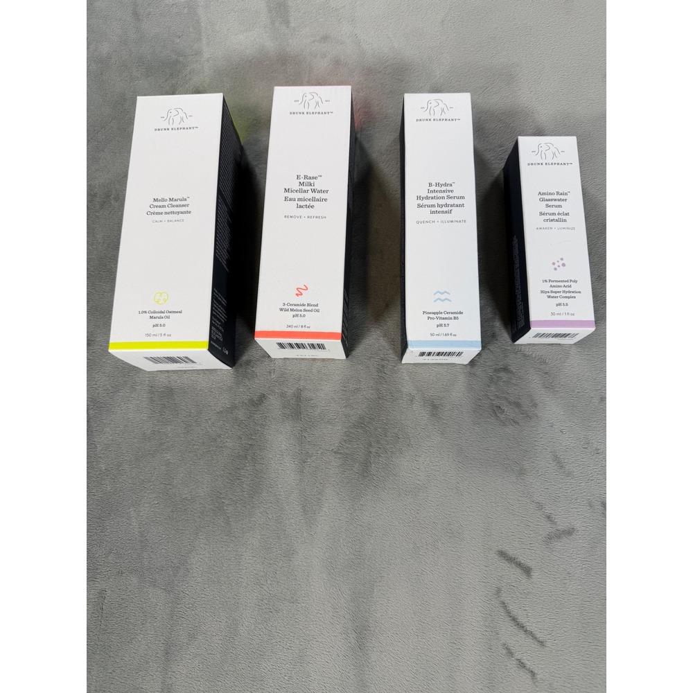 Drunk Elephant Skincare Bundle Cleanser ERase BHydra Amino Rain MSRP $165 NIB